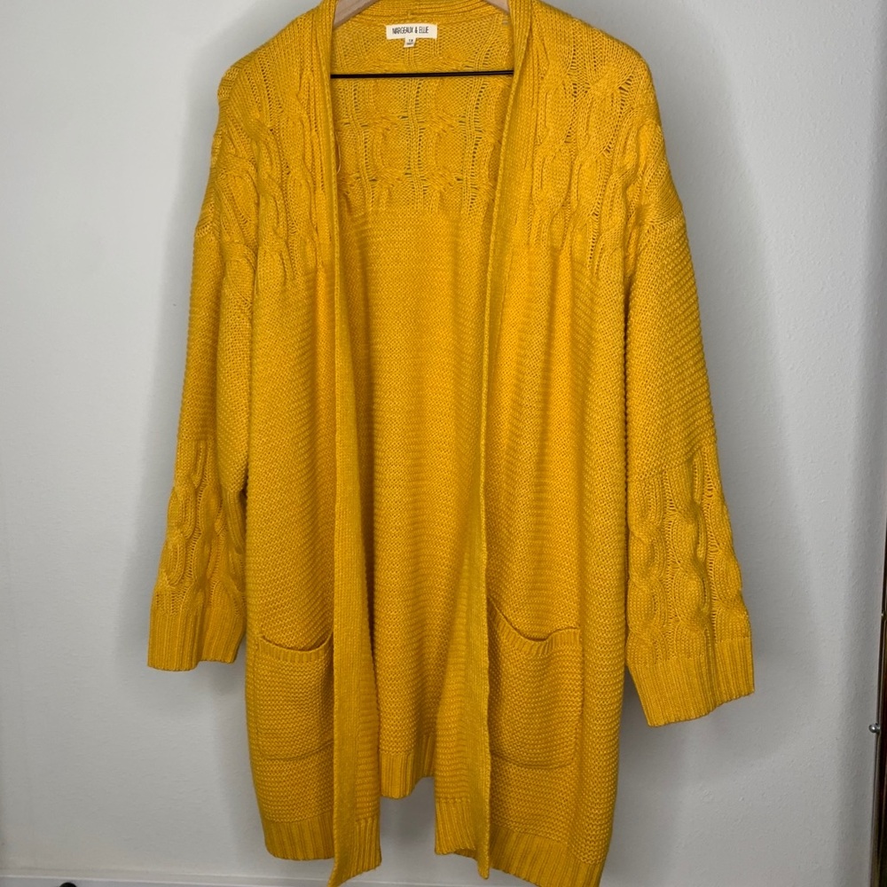 Yellow Oversized Cardigan